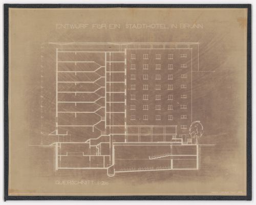 Half section for Hotel Stiassni, Brno, Czechoslovakia (now Czech Republic)