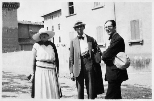 Germaine Bongard, Amédée Ozenfant and Le Corbusier during their visit to Rome