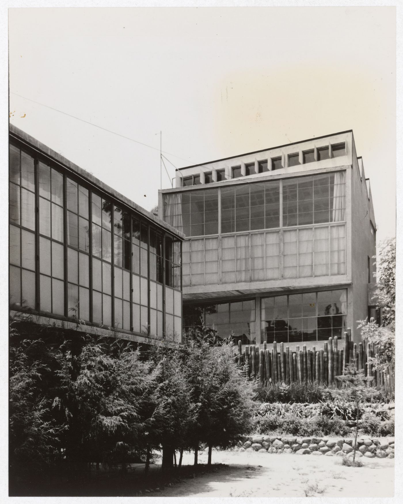 View of the studio of Diego Rivera, from the garden of Cecil O'Gorman's house, Mexico City, Mexico