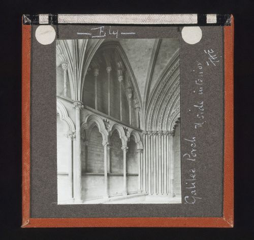 Interior view of north side of Galilee Porch, Ely Cathedral, Ely, Cambridgeshire, England