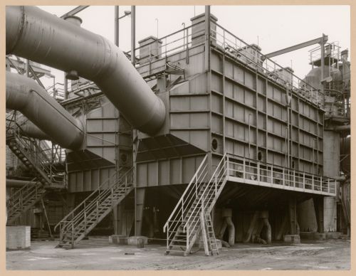 View of an electric gas filter, Metallhüttenwerk industrial plant, Lübeck-Herrenwyk, Germany