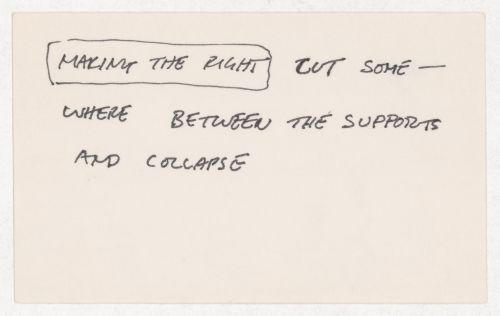 Making the right cut some - where between the supports and collapse