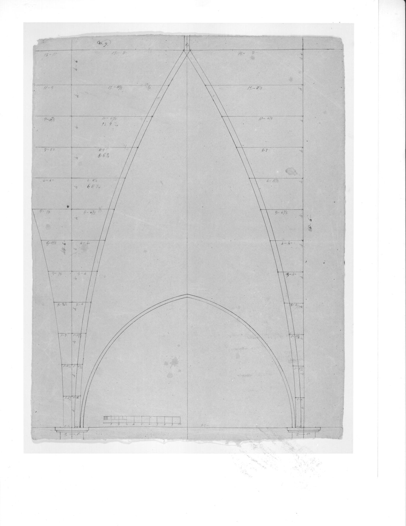 Elevation for a ribbed ceiling vault for Notre-Dame de Montréal