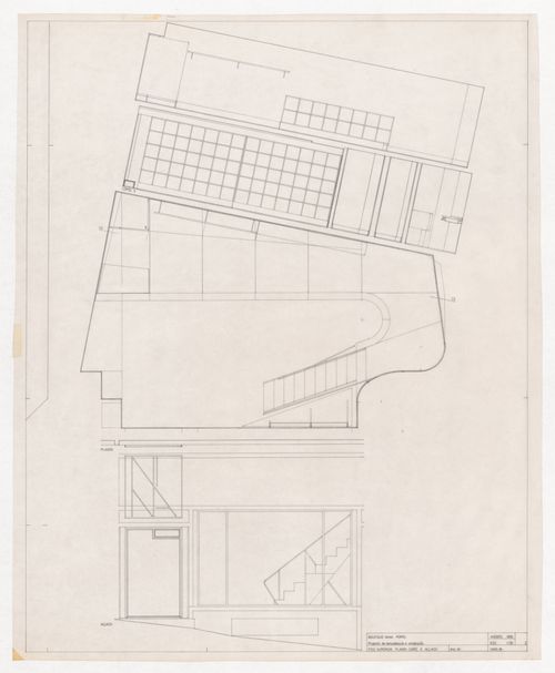 Plan, elevation, and section for Boutique Nina, Porto, Portugal