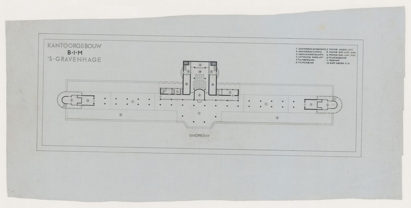 Roof plan for the Shell Building, The Hague, Netherlands