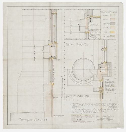 Details of windows for Central Union Passenger Station, Ottawa, Ontario