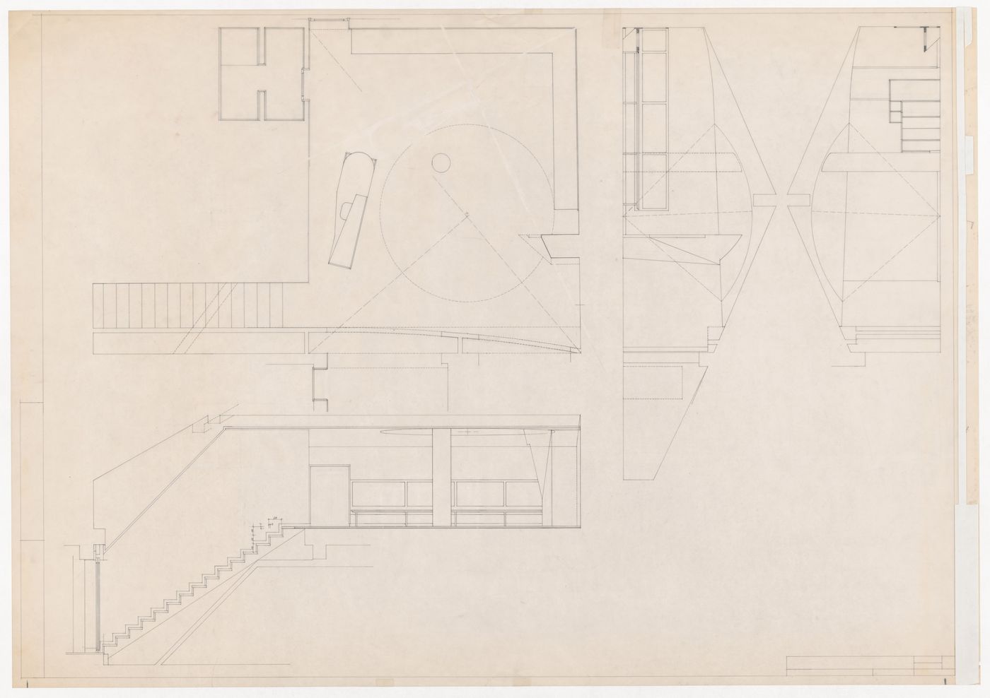 Floor plan and sections for Apartamento J. M. Teixeira, Póvoa de Varzim, Portugal