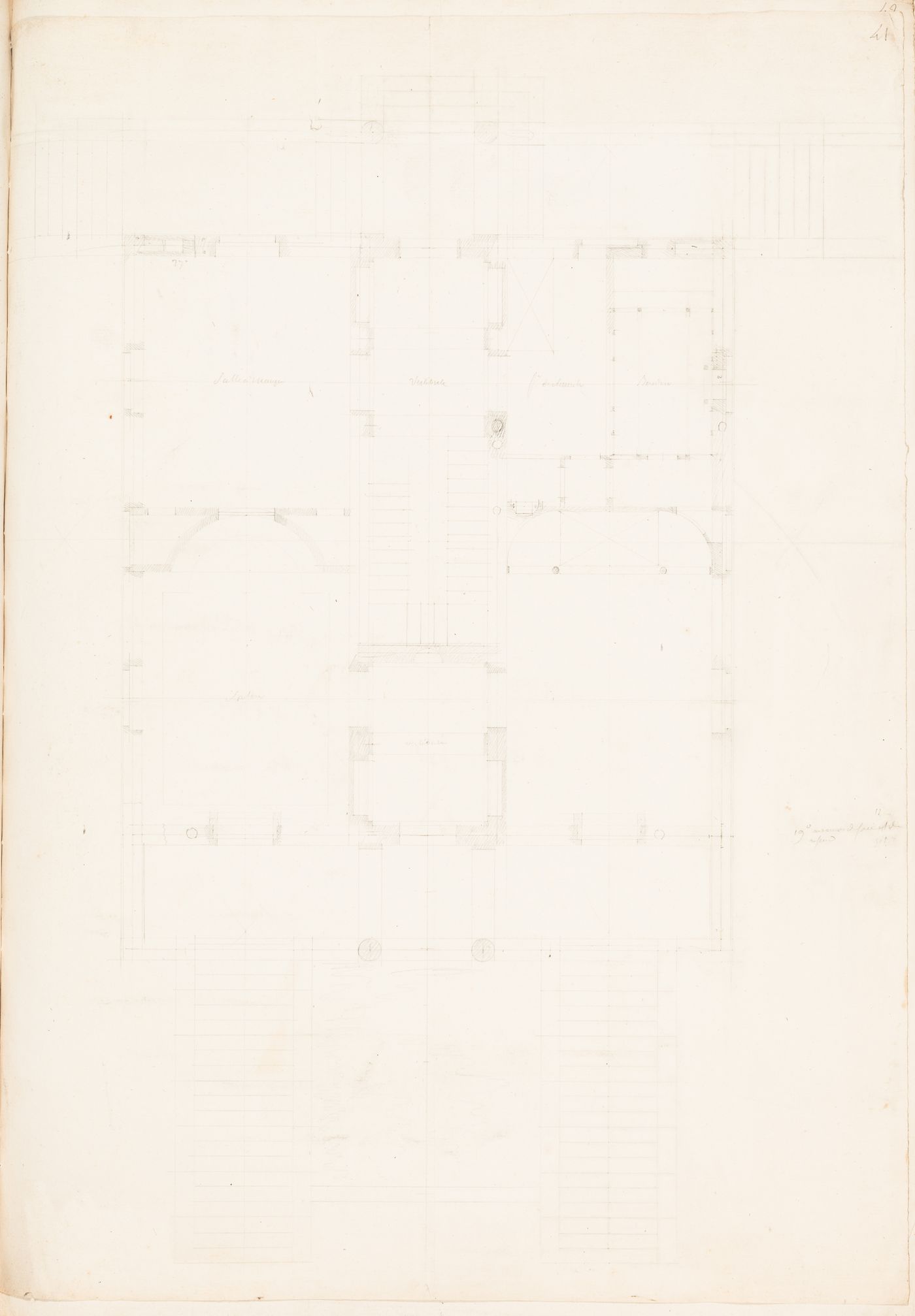 Plan for a country house, probably for the ground floor