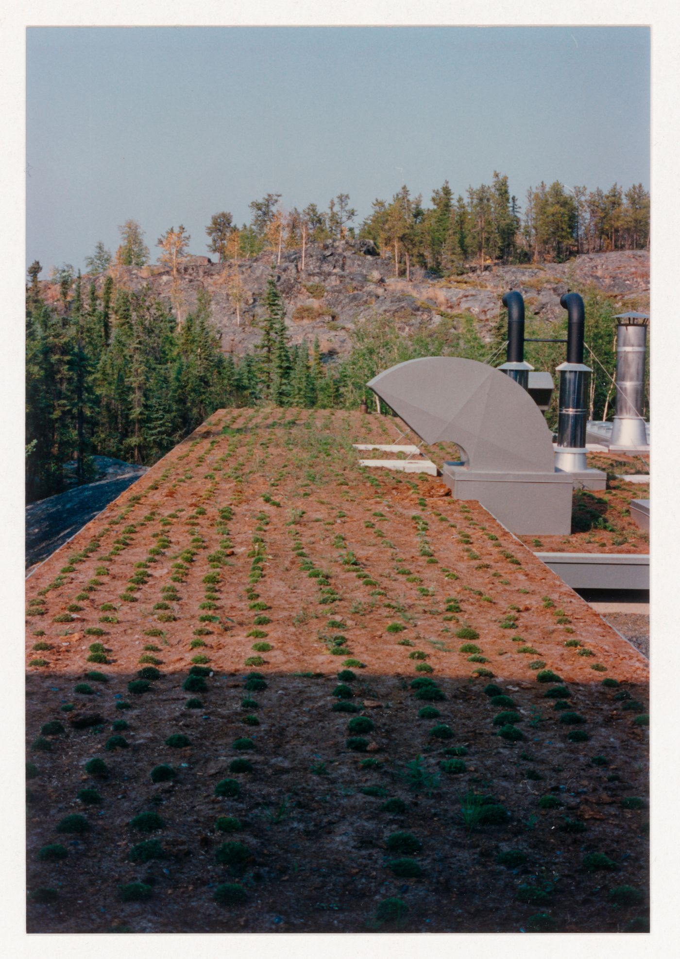 View of landscape regeneration, Northwest Territories Legislative Assembly Building, Yellowknife, Northwest Territories