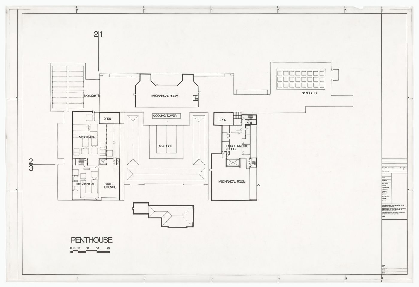 Penthouse plan for Art Gallery of Ontario, Stage II Expansion, Toronto