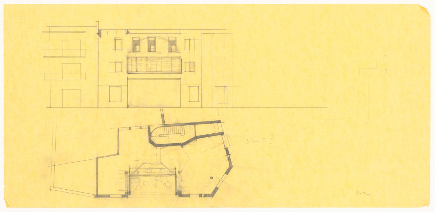 Elevation and floor plan for Casa sul Lungomare, Otranto, Italy