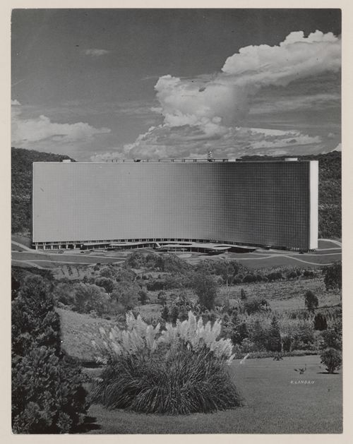 Photomontage of model for Quitandinha apartment hotel, Petrópolis, Brazil
