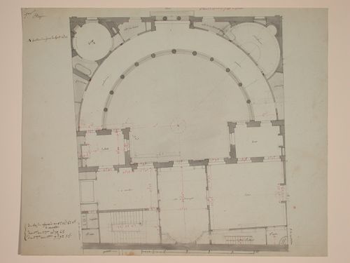 Maison rue Pelletier,travaux privés - plan, ground floor; pencil, pen,