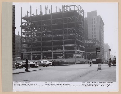 Seagram building under construction, 375 Park avenue, New York, N.Y., north-east view