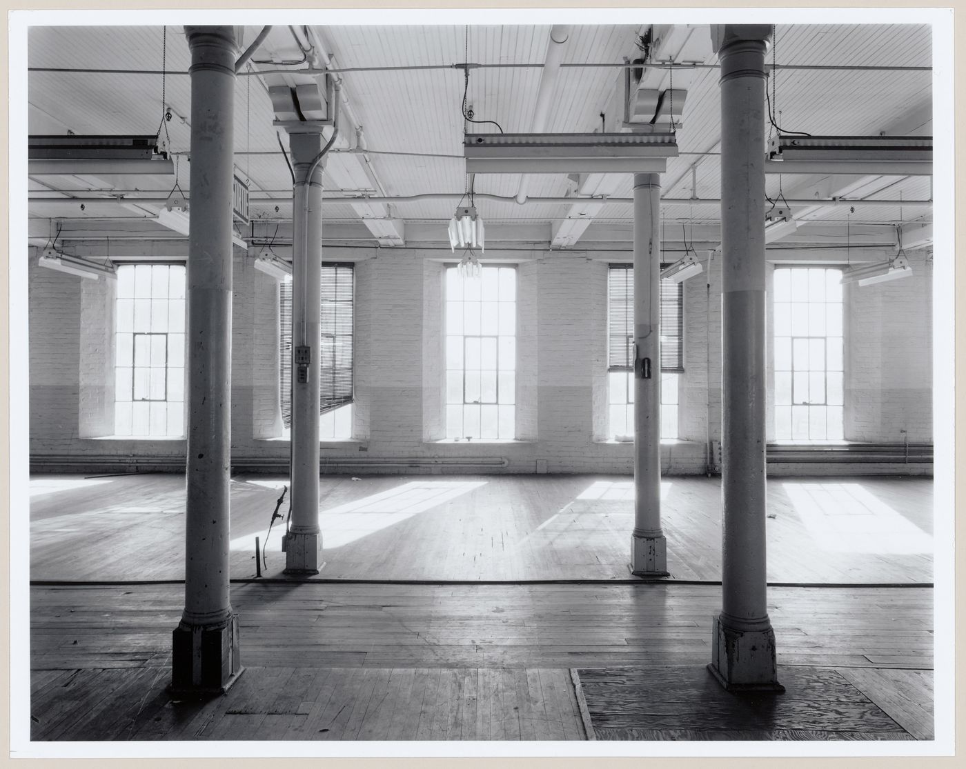 Interior view of workshops on the third floor of the Belding Corticelli Spinning Mill, Montréal, Québec