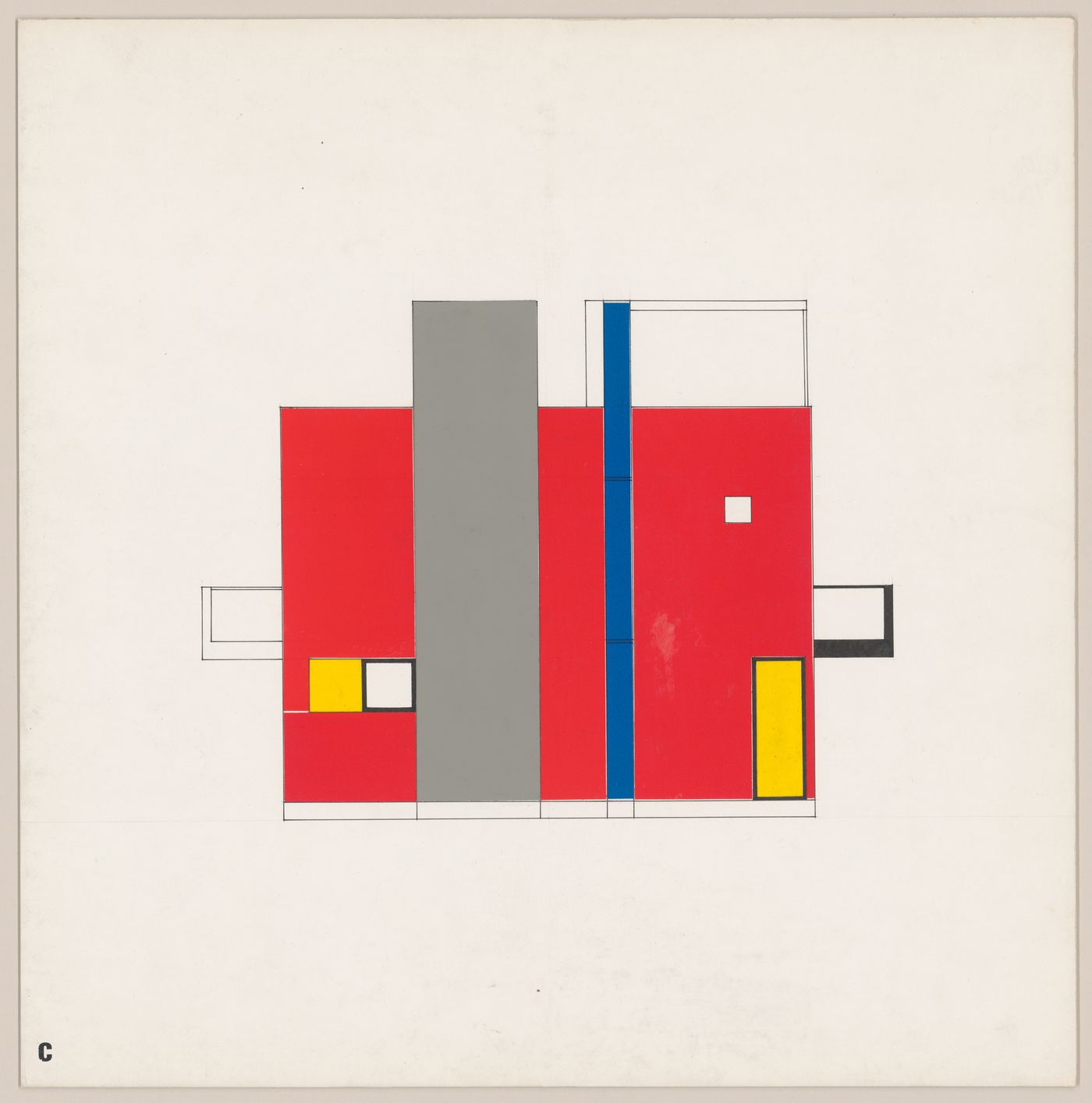 Elevation for Red-Yellow House C