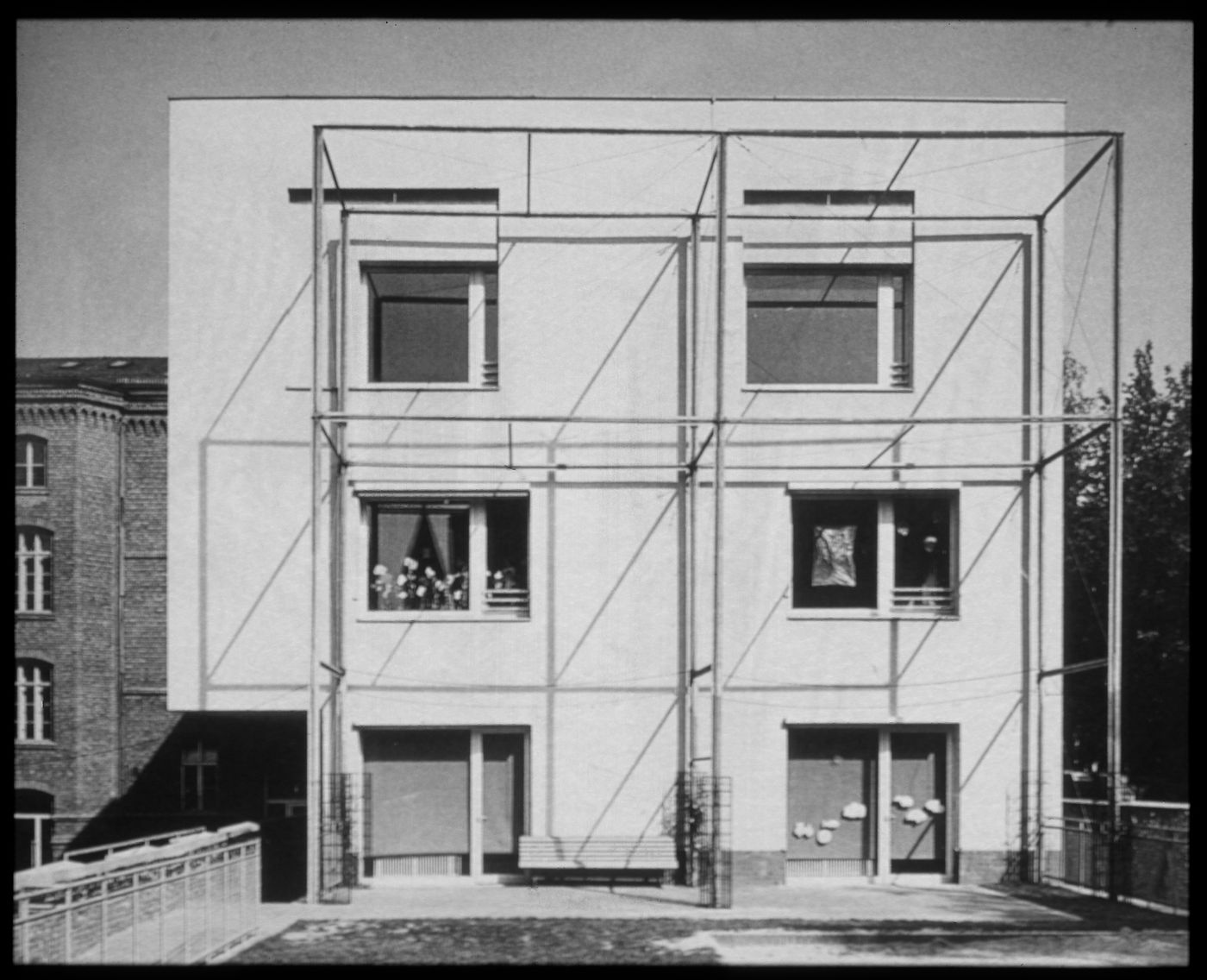 Exterior view of Kita, Blocke 121 [Kindergarten, Schlesisches Tor recreational centre], Berlin, Germany