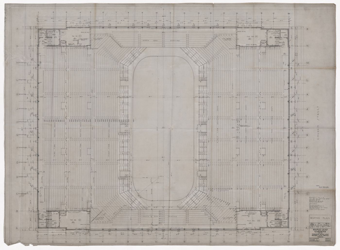 Seating plan for Maple Leaf Gardens, Toronto