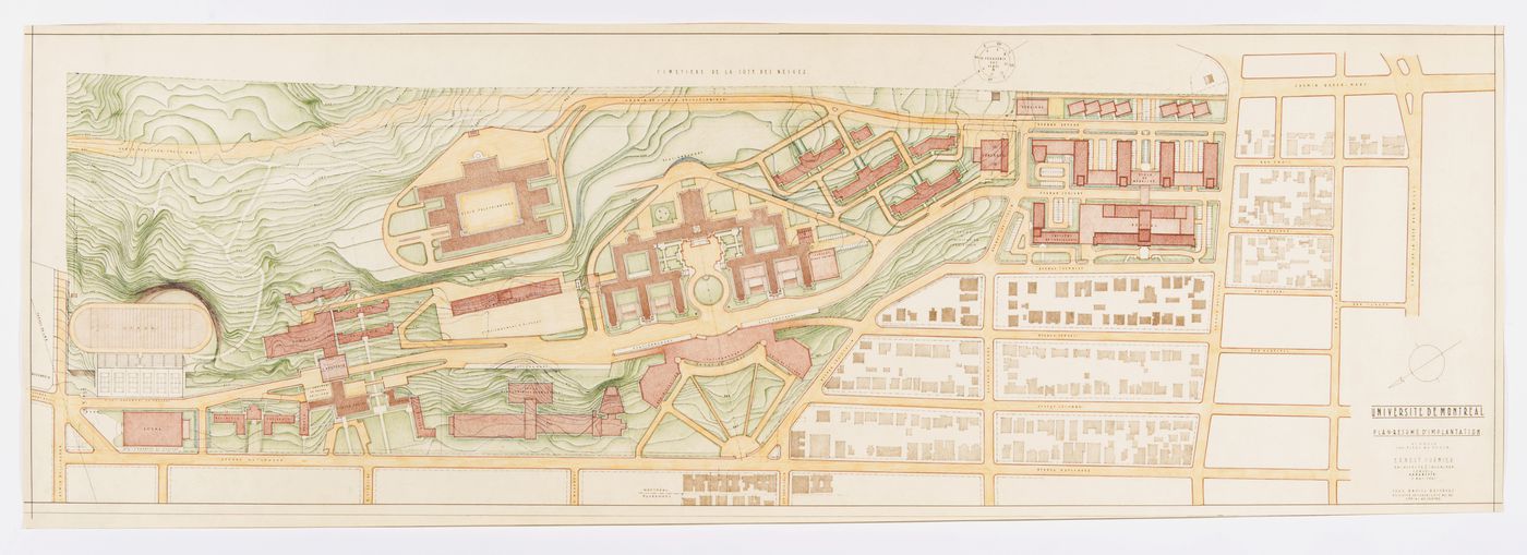 Plan d'implantation, Campus, Université de Montréal, Montréal, Canada