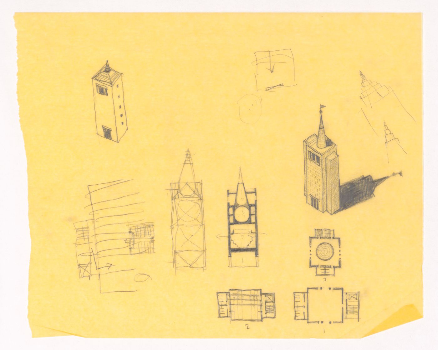 Conceptual drawings for University of Miami, Ziff Tower