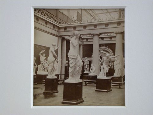 Interior view of the Greek Court, showing sculptures, Crystal Palace, England
