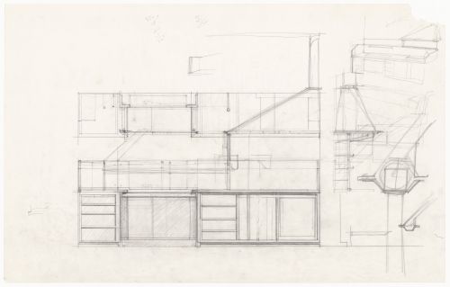 Sketches for counter for Casa Frea, Milan, Italy