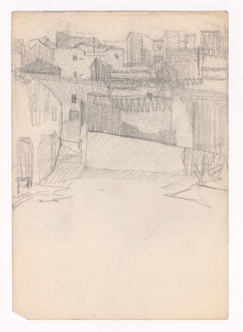 Sketch, possibly of Arcos de la Frontera, Spain