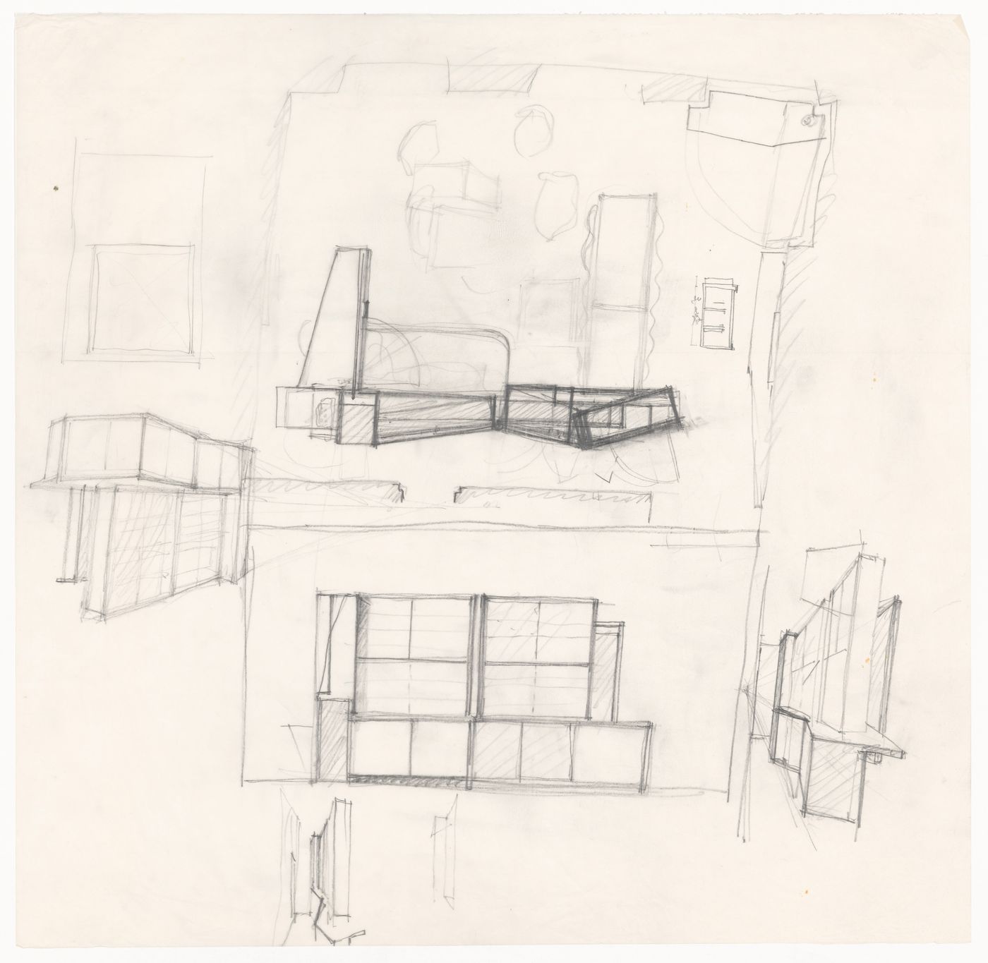 Sketches of furnishings for Casa per Vittorio Matino, Otranto, Italy