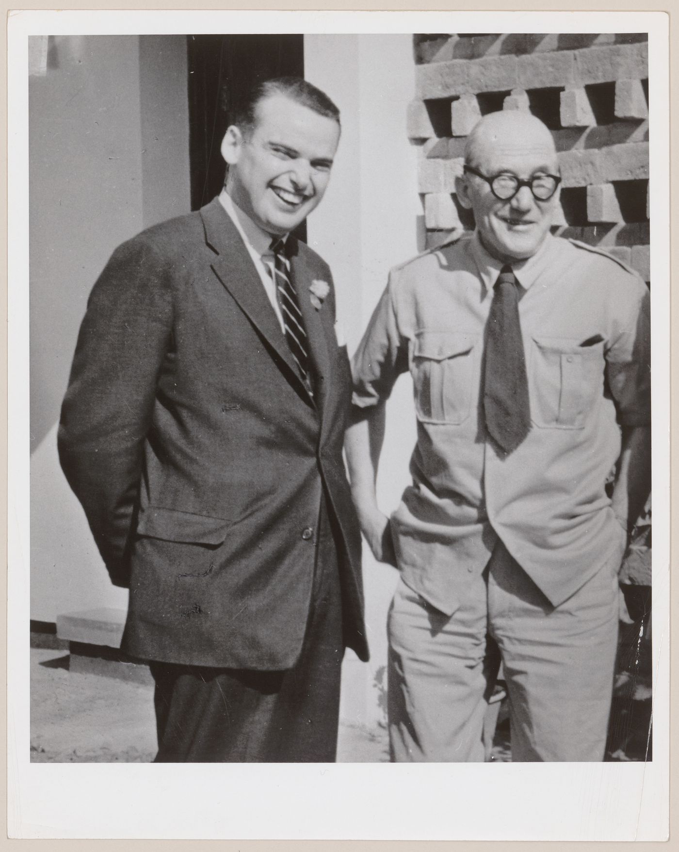 Parkin and Le Corbusier in India, probably in Chandigarh