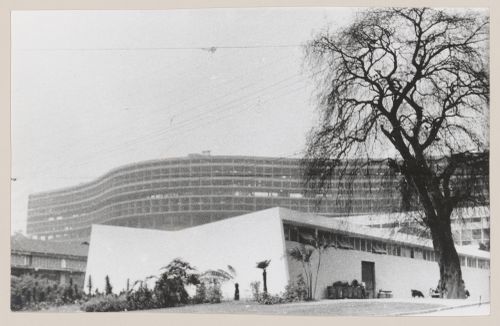 View of Pedregulho housing development, under construction, Rio de Janeiro, Brazil
