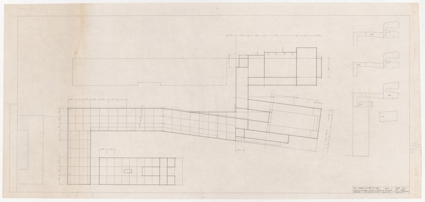 Roof and phasing plans for Centro Cultural de Sines, Sines, Portugal
