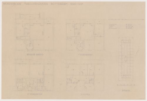 Site plan and plans for Tusschendijken Housing Estate, Rotterdam, Netherlands