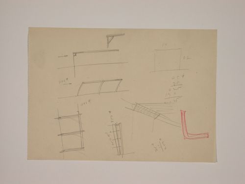 Various documents and drawings including furniture design and office renovation: File G 685