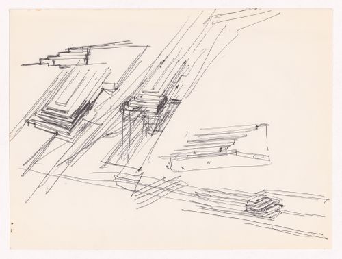 Sketch axonometric views for Motel em Vale de Canas, Coimbra, Portugal