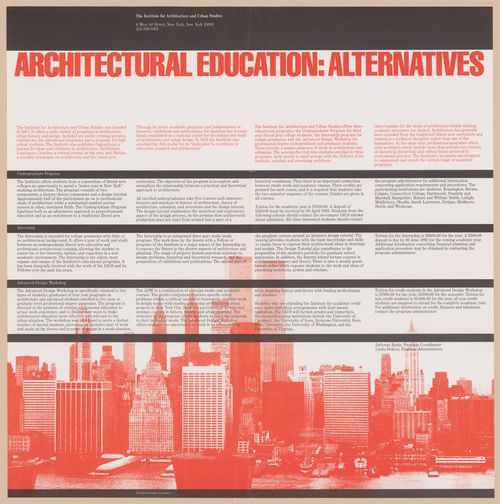 "Architectural Education: Alternatives", poster advertising IAUS' educational programs