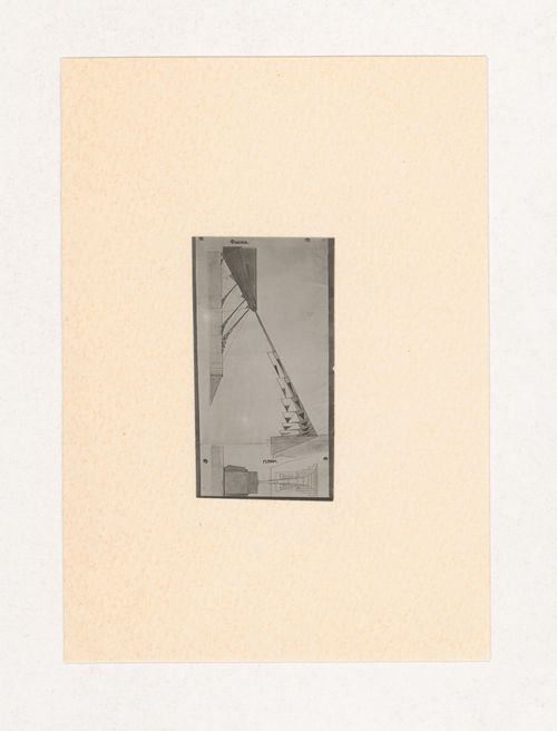 Photograph of a student drawing on the topic "Construction Exercises" for the "Space" course at the Vkhutemas (Higher State Artistic Technical Studios), Moscow