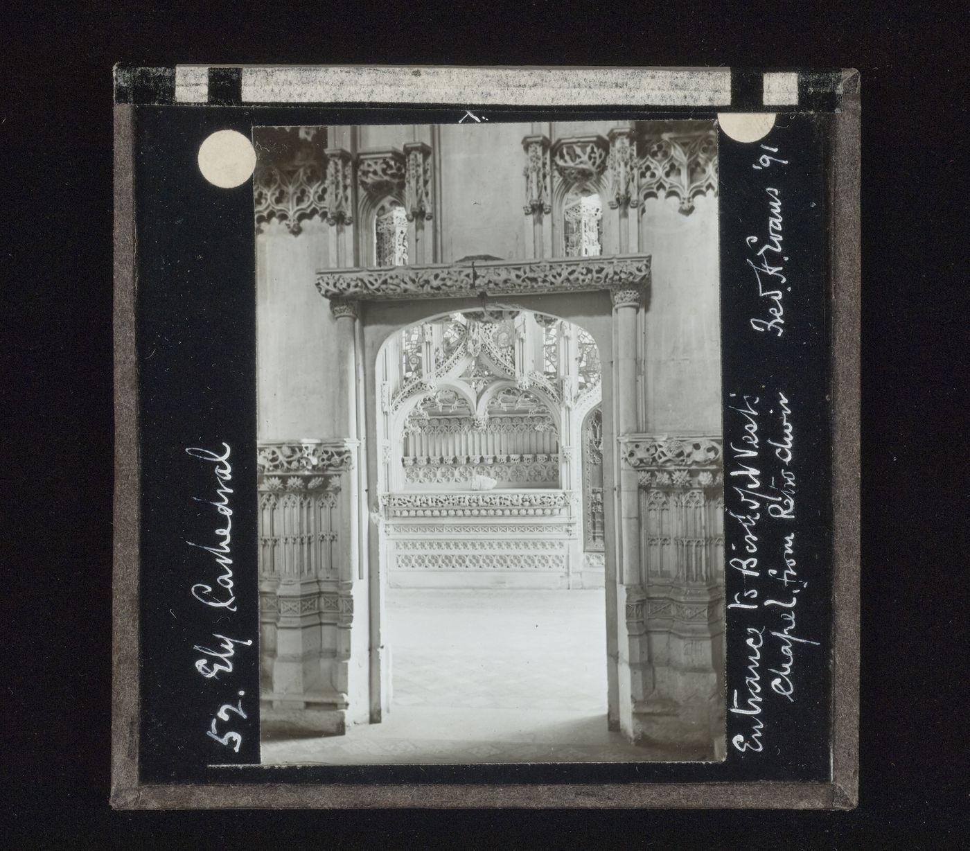 View of entrance of Bishop West's chapel from retrochoir of Ely Cathedral, Ely, Cambridgeshire, England
