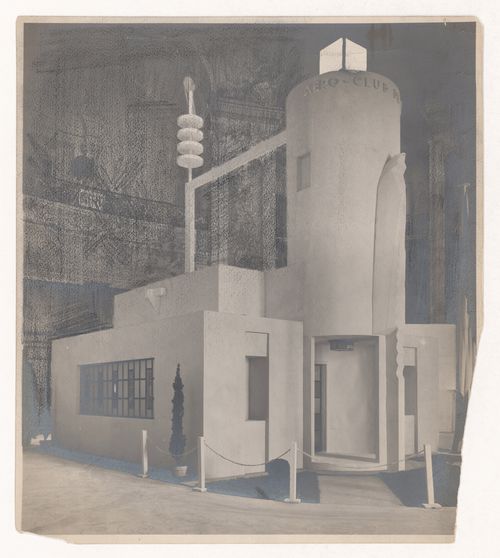 View of a model for the Aero Club of France pavillion, Salon D'Automne, Paris, Frace