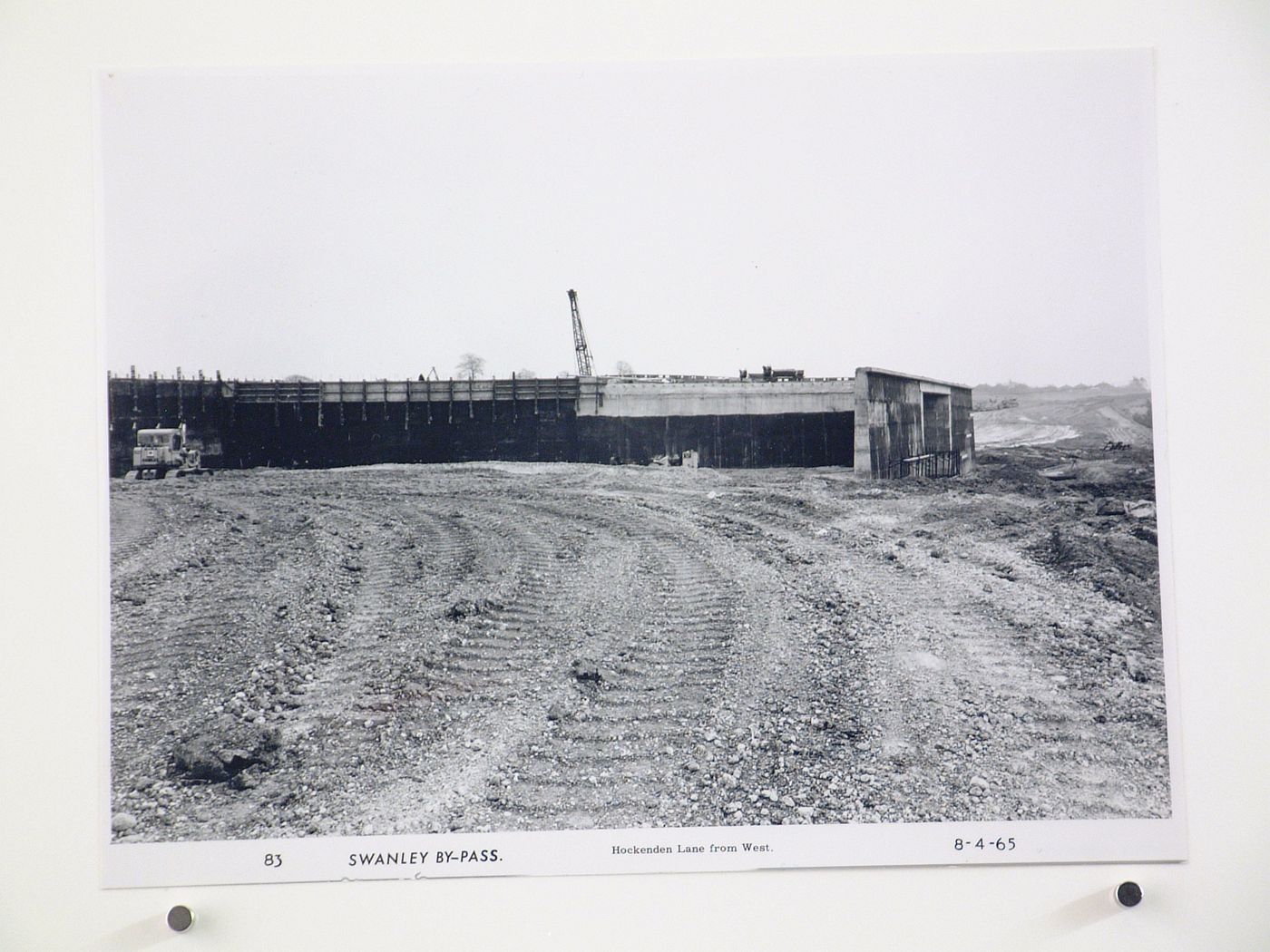View of Hockenden Lane from west, during construction of the Swanley Bypass, England