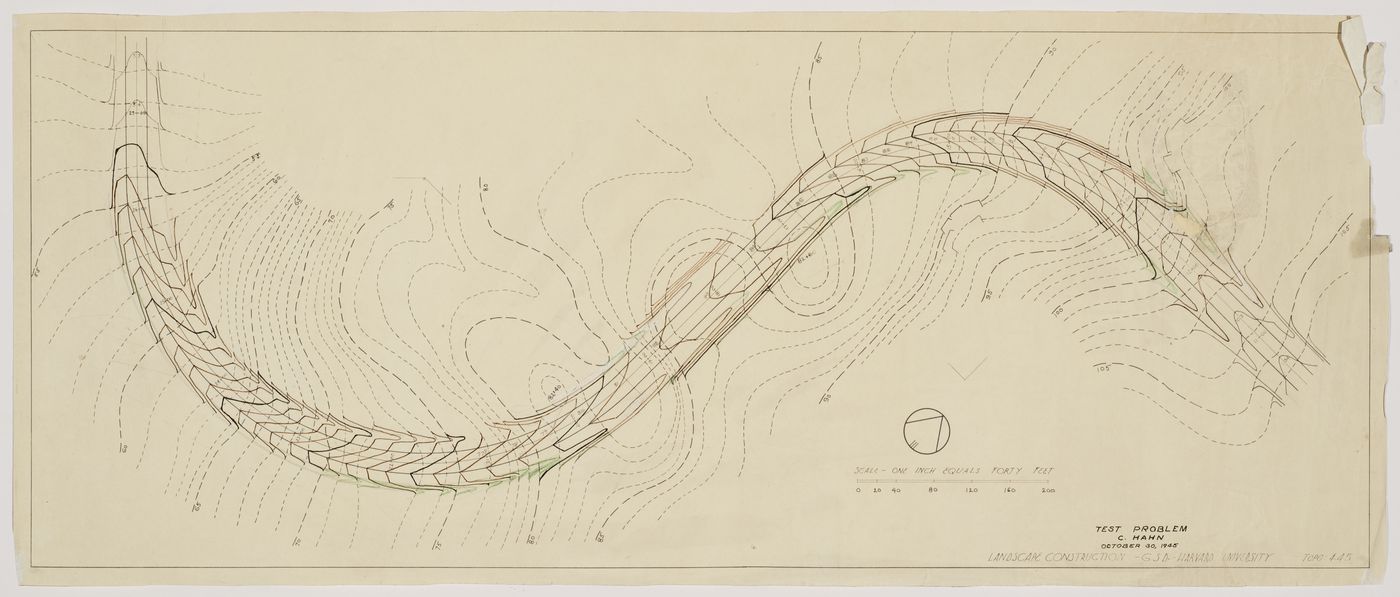 Test problem plan, Landscape Construction, Harvard University, Cambridge, Massachusetts