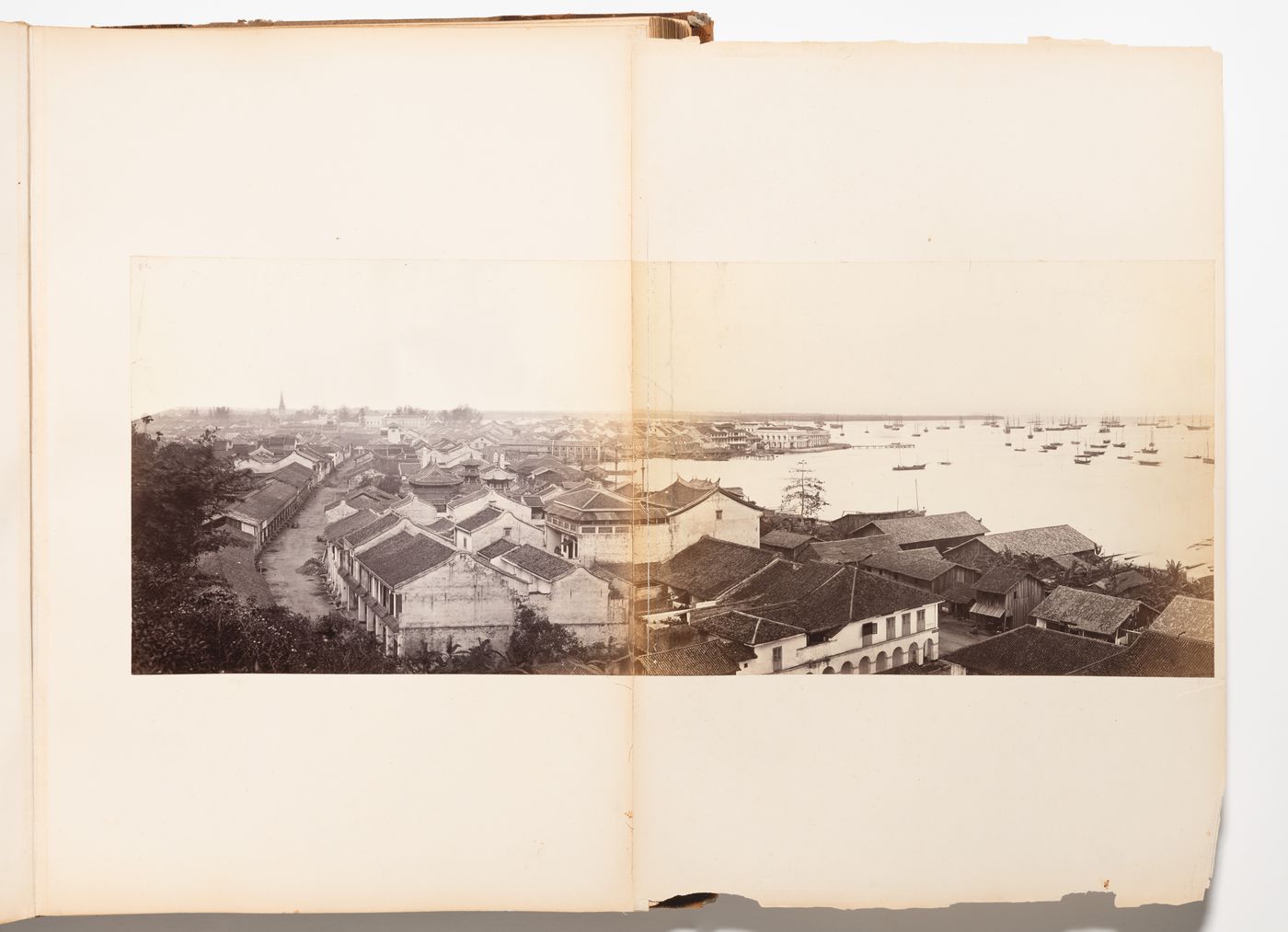 Panorama of Singapore showing buildings, Amoy Street and the waterfront