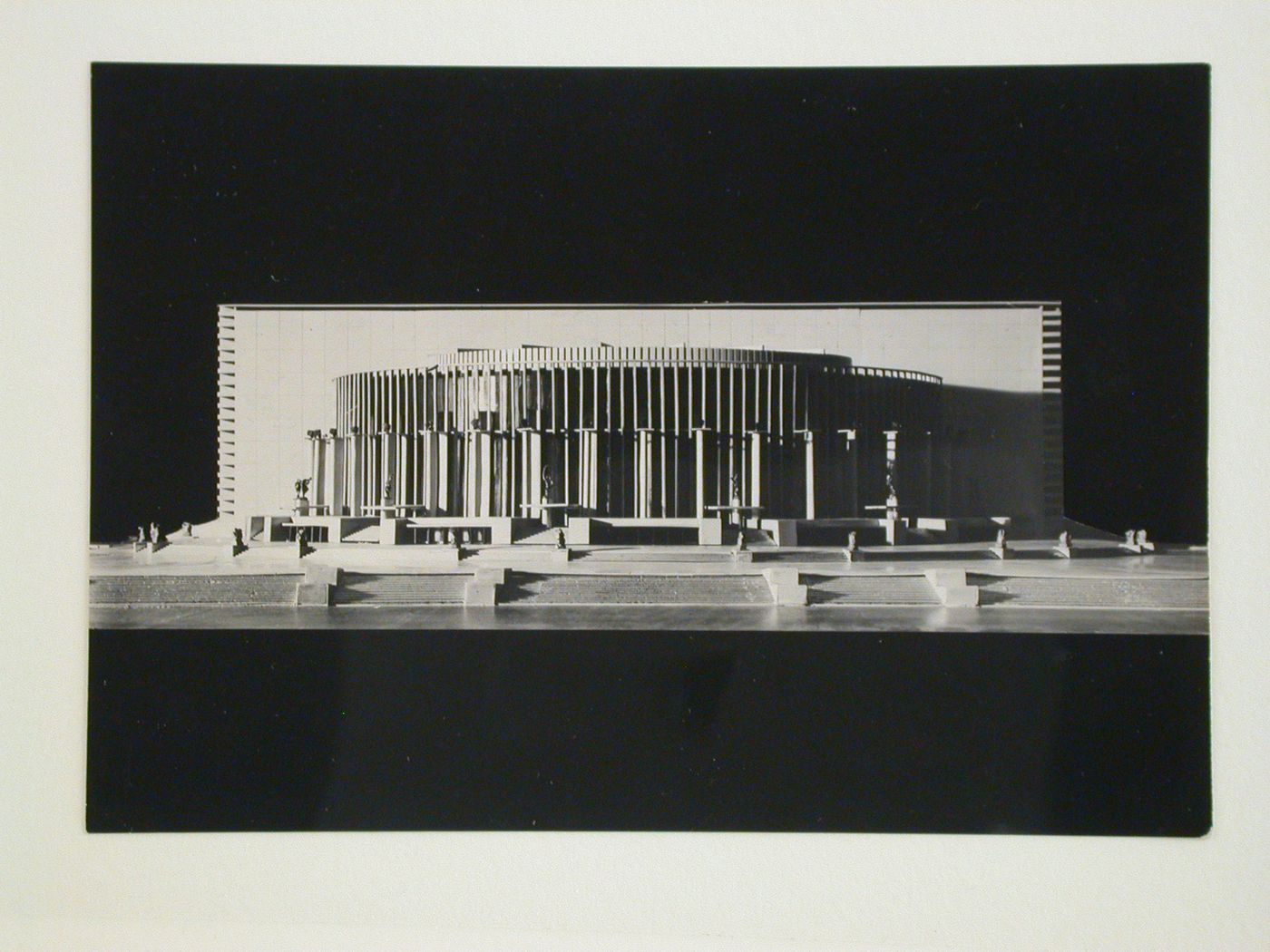 Photograph of a model for the final round of competition for a "synthetic theater" in Sverdlovsk, Soviet Union (now Ekaterinburg, Russia)