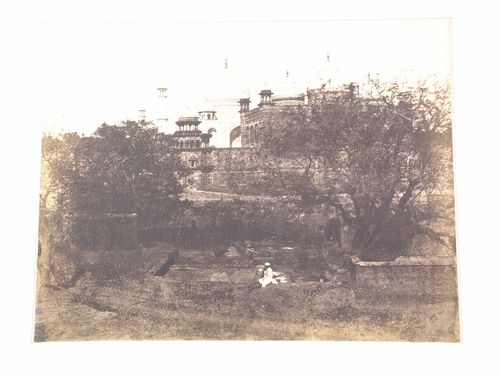 View of the Taj Mahal and the Jami Masjid from the south, Agra, India