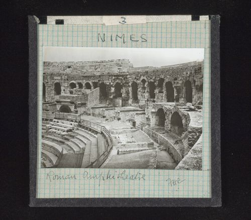 Interior view of roman amphitheater, Nîmes, France