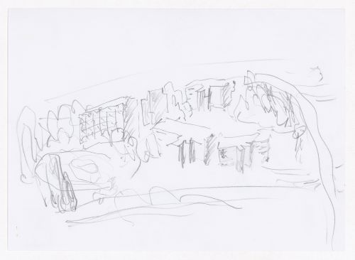 Sketch perspective for Plano de Urbanização da Nova Maia, Parque do Millenium, Maia, Portugal