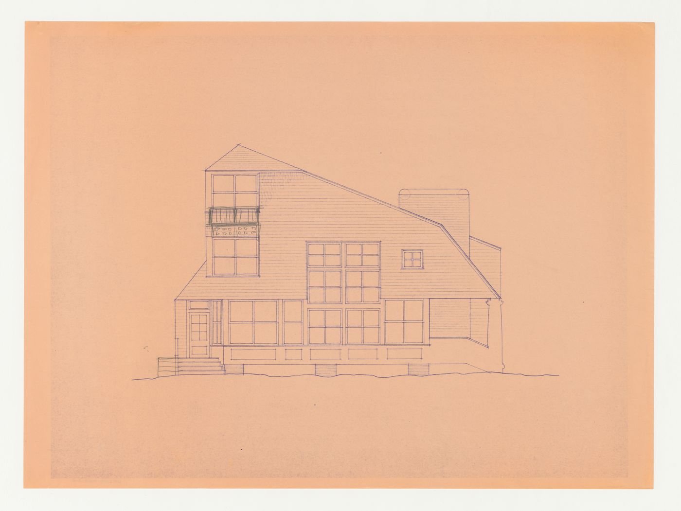 East elevation for the Hanks-Paré Residence, Tuxedo Park, New York