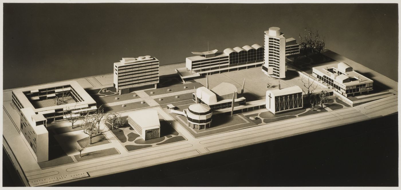 Town centre and community centre, Newton Aycliffe, England (thesis, Liverpool School of Architecture): view of model