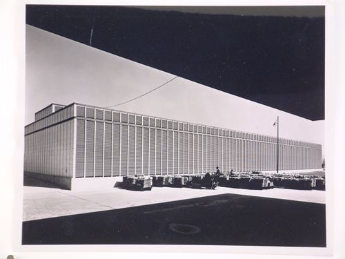 View of the lateral façade of the Colling Tower from the Boiler House, Wright Aeronautical Corporation Airplane Engine Assembly Plant, Lockland, Ohio