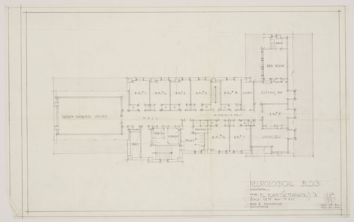 Montréal Neurological Institute, Montréal, Québec: seventh floor plan