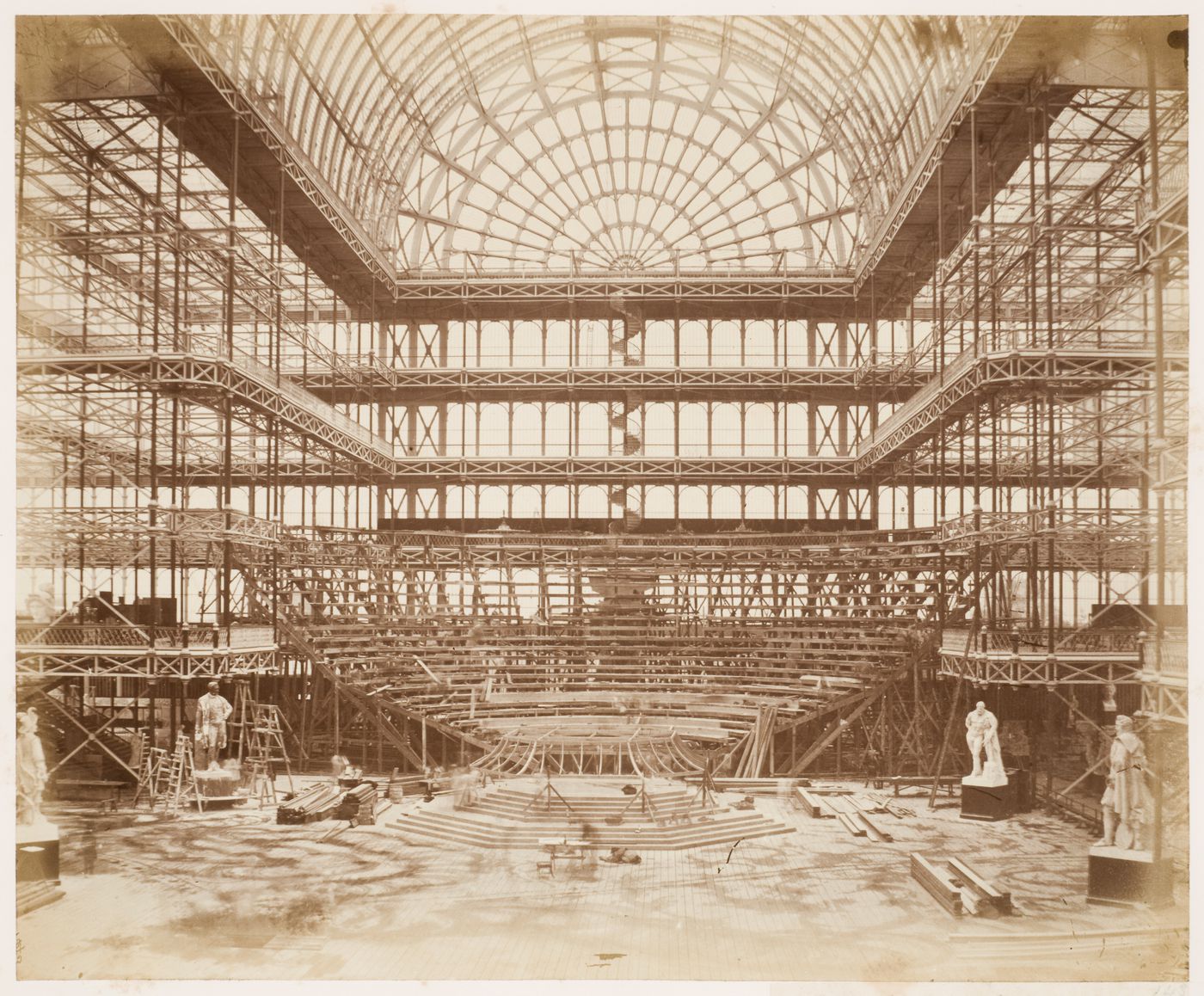 Erection of the Orchestra for the Opening Ceremony, Crystal Palace, Sydenham, England